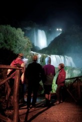 Marmore Falls lit up at night, guided tour at night