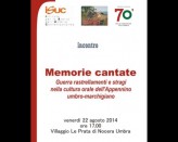 Memories sung. War raids and massacres in the oral culture of the Umbria-Marche.